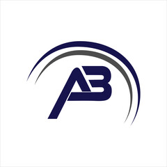 Monogram AB Logo Design Vector
