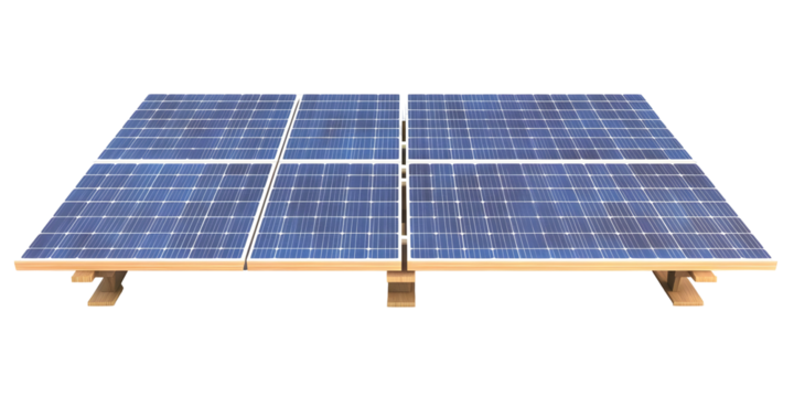 Detailed 3D Render of Solar Panel Structure Against Isolated Black Background