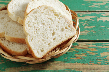 Bread in wicker plate