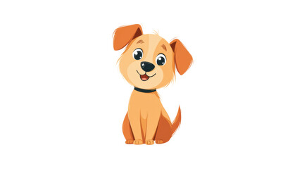 Obraz premium isolated transparent Background. Cute puppy illustration with happy expression, perfect for pet lovers
