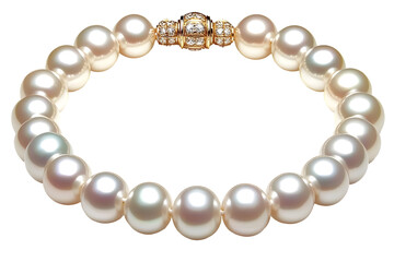 Obraz premium Elegant Pearl Bracelet Isolated On Transparent Background Luxury Jewelry Photo