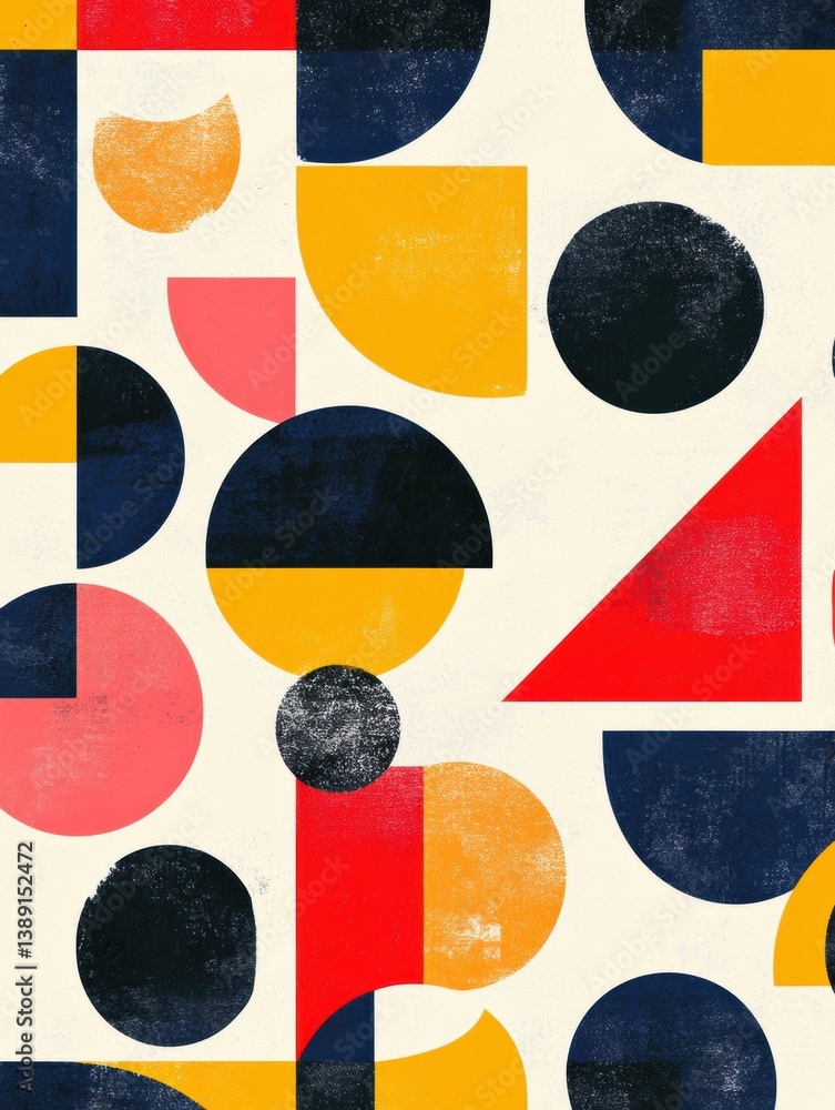 Aufkleber Bold geometric abstraction features colorful shapes and modern aesthetics in a creative display of contemporary art styles