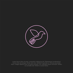 Minimalist Dove Illustration: A Simple and Elegant Symbol of Freedom and Peace Encapsulated within a Delicate Circle on a Stark Background Creating a Tranquil and Serene Visual Aesthetic