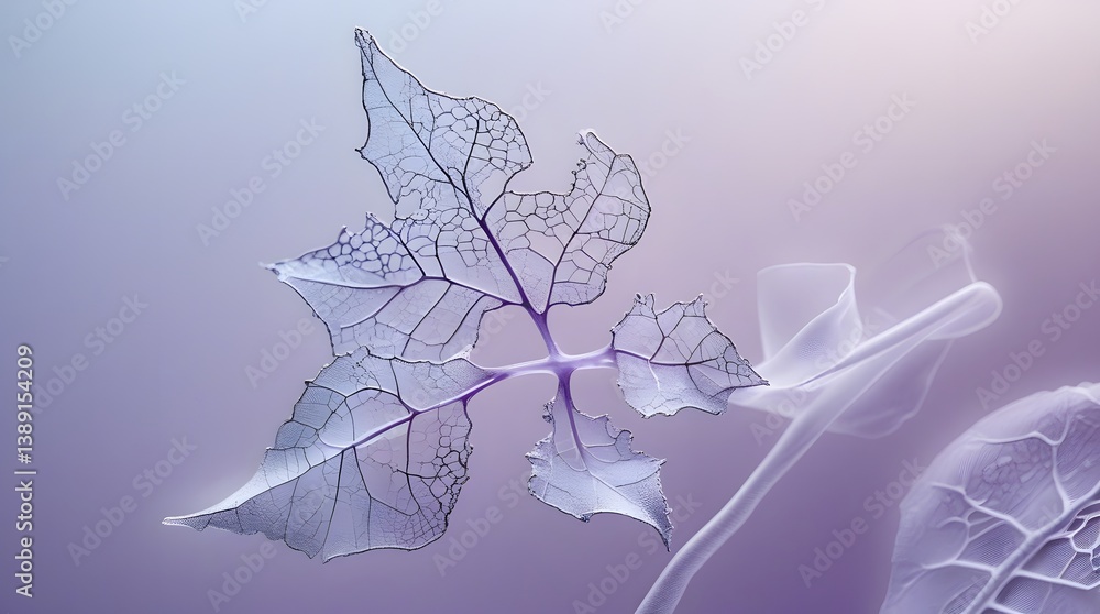 Poster leaf with dewdrops. 3d rendering, generated by ai