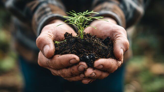 Tree planting for earth day to save the earth promoting eco-friendly initiatives and green energy in nature
