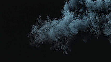 Dense Swirling Smoke Cloud on Black Background