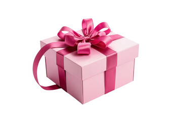 Obraz premium Pink open gift box with ribbon glows