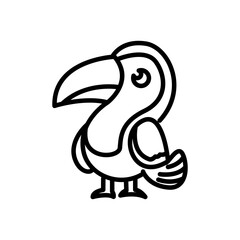 toucan bird icon vector, line style icon