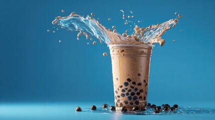 Bubble tea day with Asian milk boba tea drink with tapioca pearls,Taiwan beverage popular, Boba Bubble Pearl,Special Promotions design,menu concept.