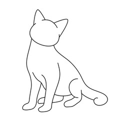 Handdrawn Illustration of a Cute Cat