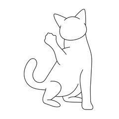 Handdrawn Illustration of a Cute Cat