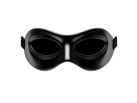 Black Mask Isolated On Transparent Background Illustration - Powered by Adobe