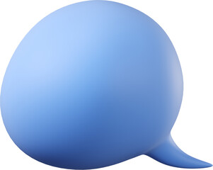 Blue round speech bubble from the down right corner
