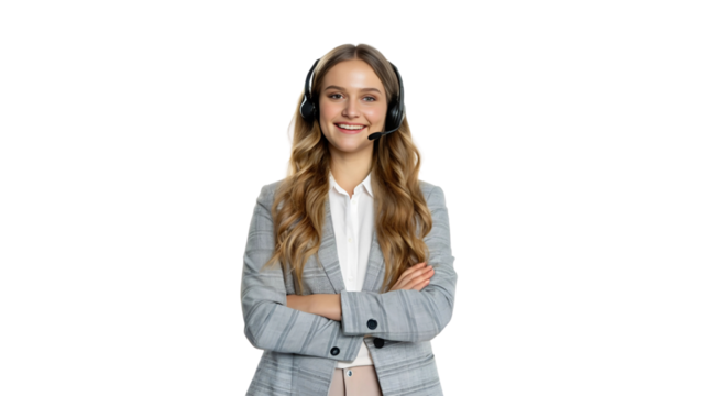 Smiling Call Centre Operator with Headset
