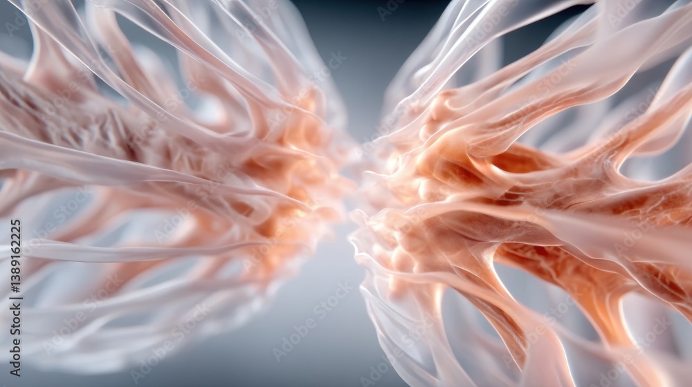 Fototapete a close-up illustration of intertwining organic structures, showcasing fluid movement and intricate 