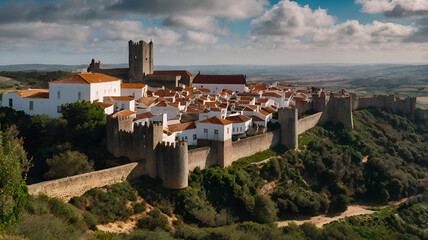 Obraz premium Beautiful Obidos, Ancient castle fortress