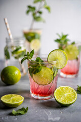 Herbal tea with a slice of lemon