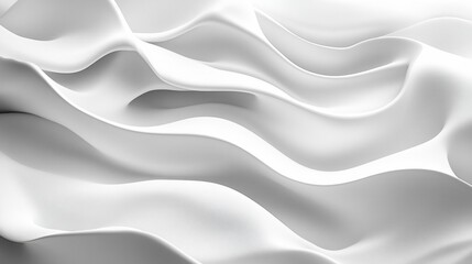 Obraz premium Elegant White Wavy Surface with Subtle Shadows and Smooth Texture Backdrop