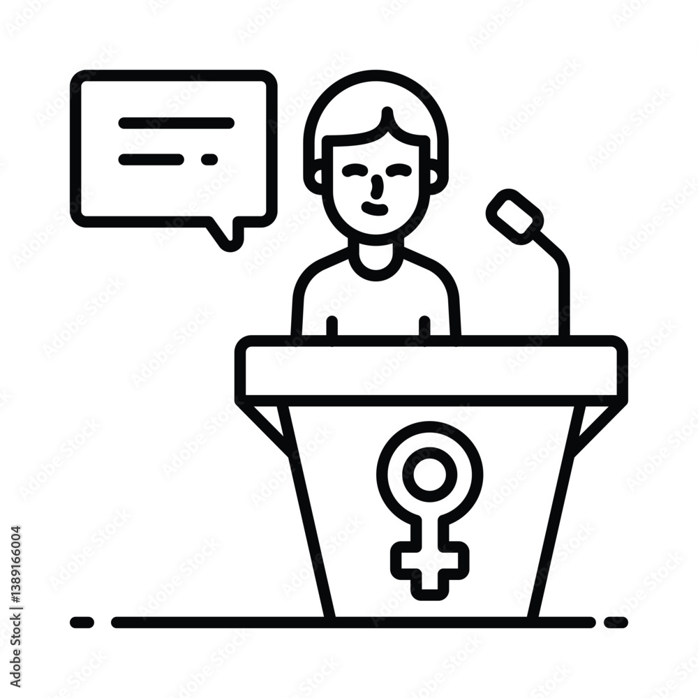 Poster speech vector outline icon. eps 10 file