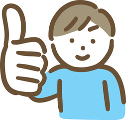 強めのグッドサインを出す男性