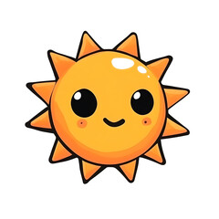 Cute Cartoon Sun Illustration Isolated On Transparent Background Happy Smiling