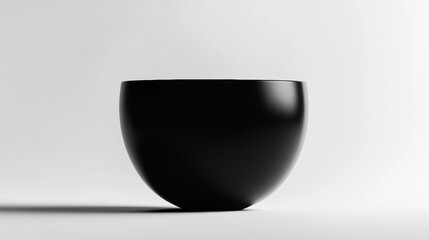 Black ceramic bowl sits elegantly on a bright background showcasing minimalist design and craftsmanship