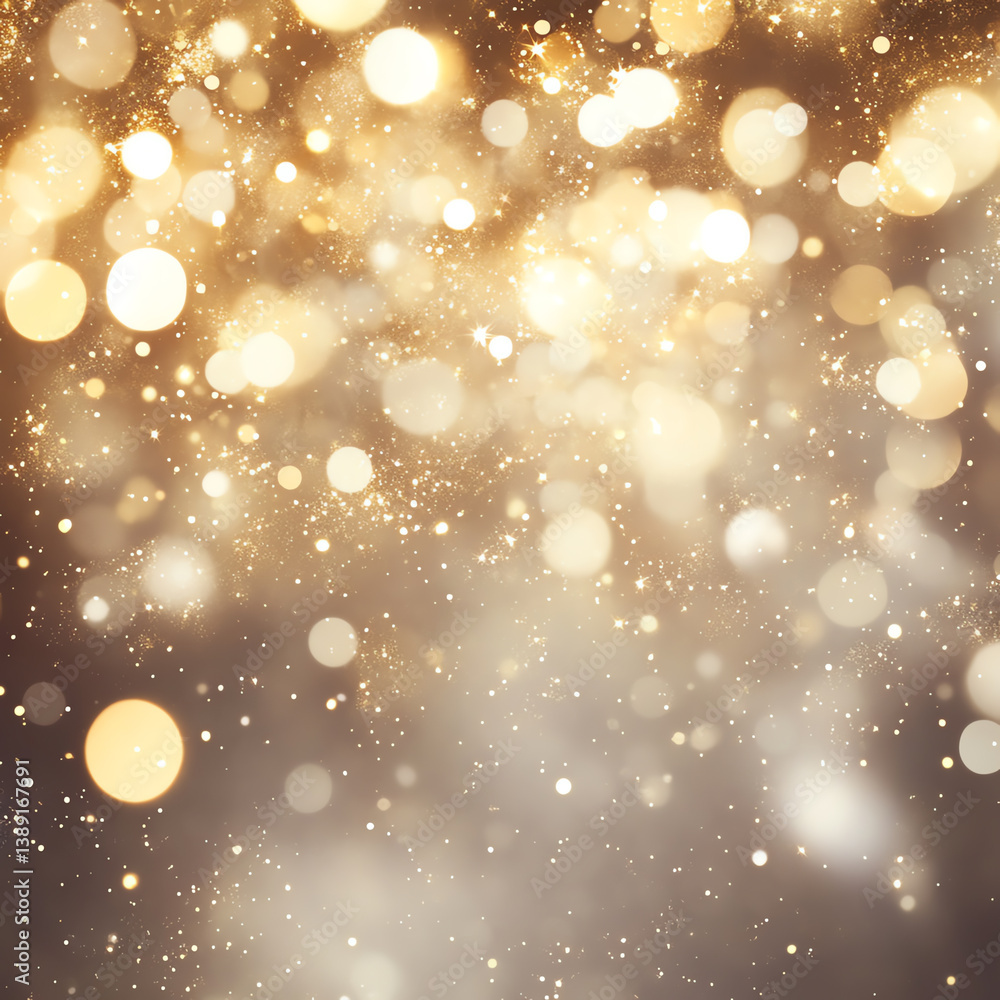 Poster a captivating display of shimmering golden bokeh lights creating a magical and festive atmosphere in