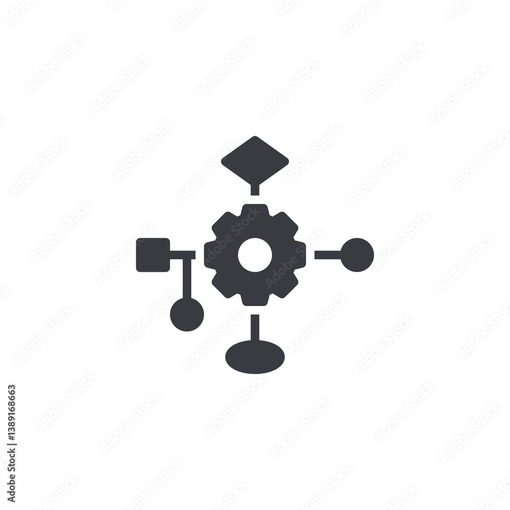 Poster flowchart with automation vector icon