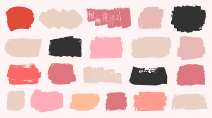 Vector stains abstract paint brush strokes set