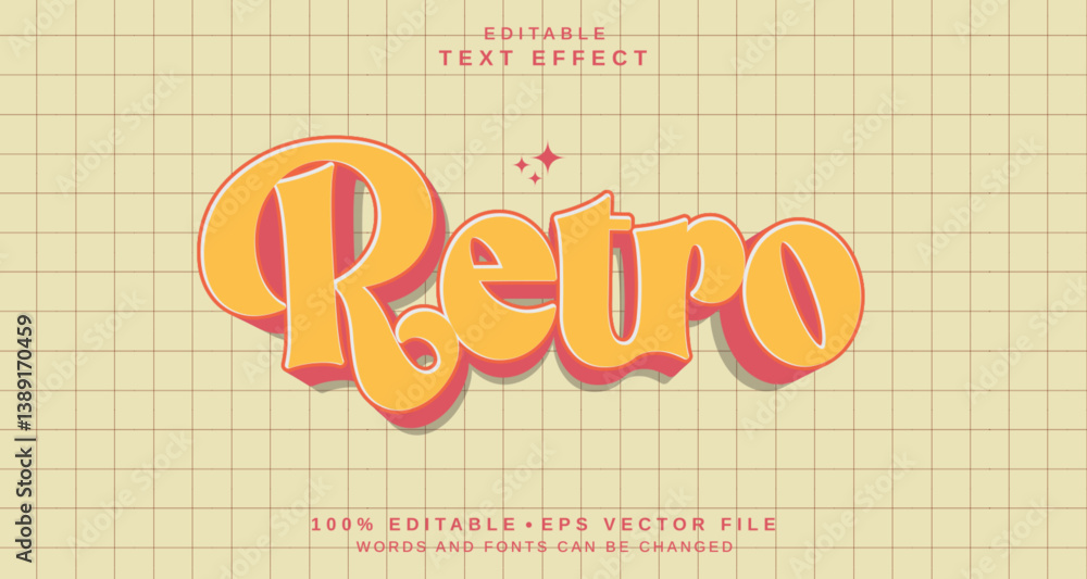 Poster Editable text style effect - Retro text style theme.