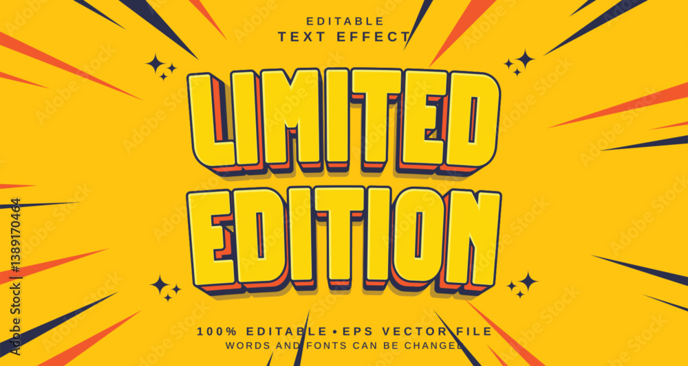 Poster editable text style effect - limited edition text style theme.