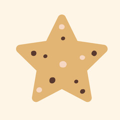 Flat Star Cookie Illustration. Hand drawn vector graphic design.