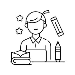 student icon, student vector illustration-simple illustration of student, perfect for student logos and icons