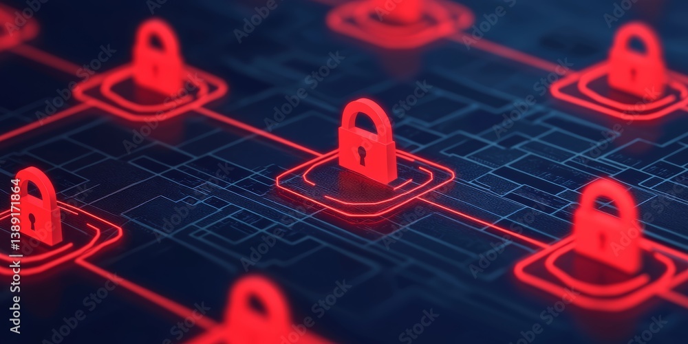 Poster online security concept data protection measures in cybersecurity environments visualized through di