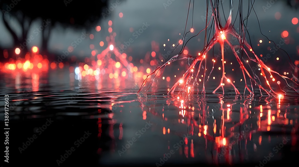 Poster a futuristic ai-driven optimization process, glowing neural networks visualizing data flow, machine 