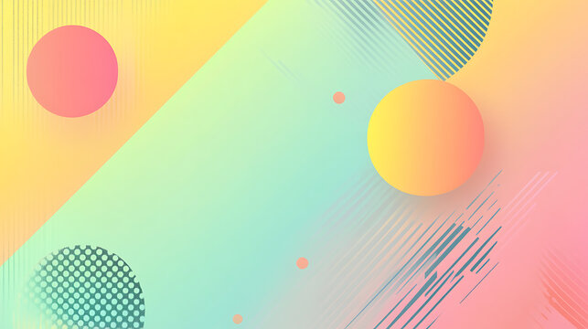 Abstract pastel background with geometric shapes and gradient colors.
