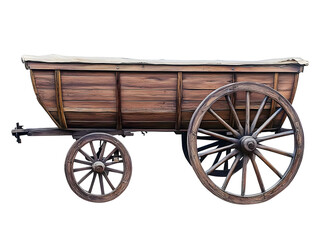 Fototapeta premium Isolated Antique Wooden Cart Illustration On Black Background