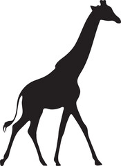 Giraffe Silhouette with Long Neck 