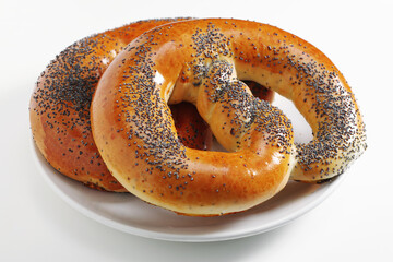 Pretzels with poppy seeds