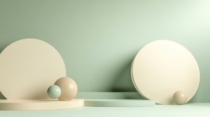 Fototapeta premium Minimalist pastel display background for product presentation