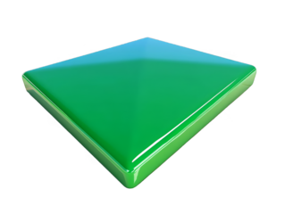 Glossy Green 3D Diamond Shape Isolated on Transparent Background