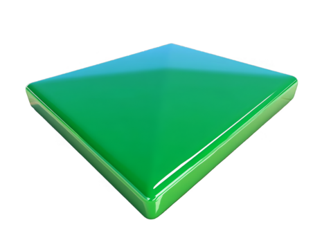 Glossy Green 3D Diamond Shape Isolated on Transparent Background