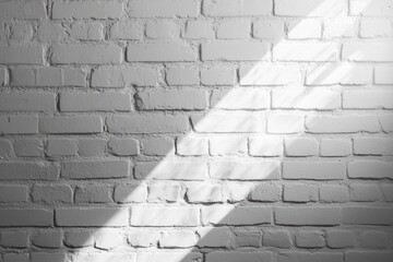 A bright white brick wall with sunlight and shadowing details