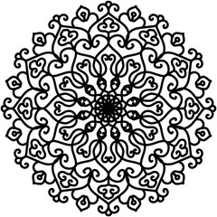 Mandala Vector Line Art – Intricate Pattern for Coloring

