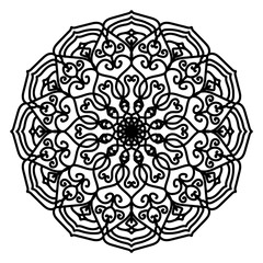 Mandala Coloring Sheet – Line Art Vector for Meditation

