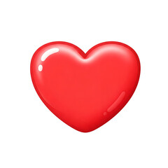 Red Heart 3D icon symbol vector transparent no background