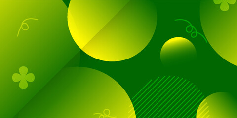 Abstract green gradient banner background with circles.