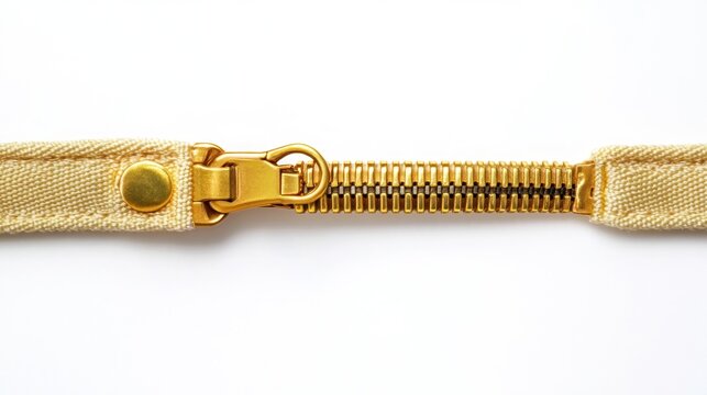 Gold zipper on cream fabric - Powered by Adobe