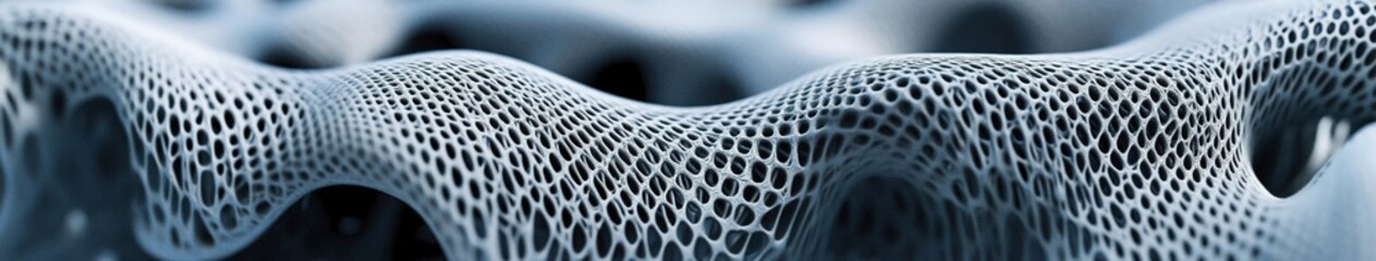Futuristic Manufacturing Concept: 3D Printed Honeycomb, Laser Rings, and Carbon Fiber Matrix with Aerospace Gray Gradient. Abstract Additive Manufacturing Background for Creative Design and AI-Generat