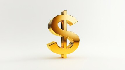 3d golden dollar sign isolated on transparent background. Dollar png